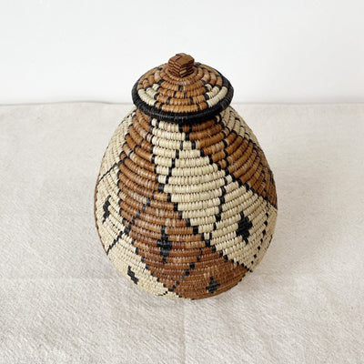Lidded Zulu Basket #L09 - Amsha