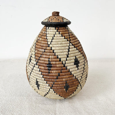 Lidded Zulu Basket #L09 - Amsha