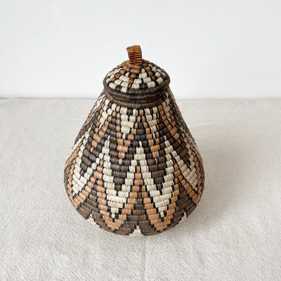 Lidded Zulu Basket #L57 - Amsha