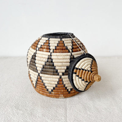 Lidded Zulu Basket #L58 - Amsha