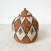 Lidded Zulu Basket #L60 - Amsha