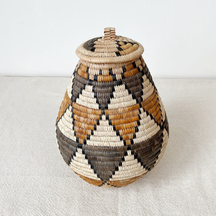 Lidded Zulu Basket #L61 - Amsha