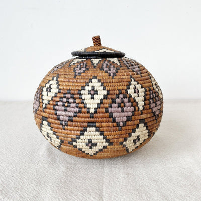 Lidded Zulu Basket #L63 - Amsha