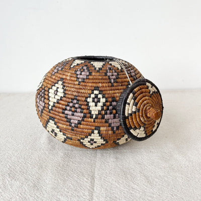 Lidded Zulu Basket #L63 - Amsha