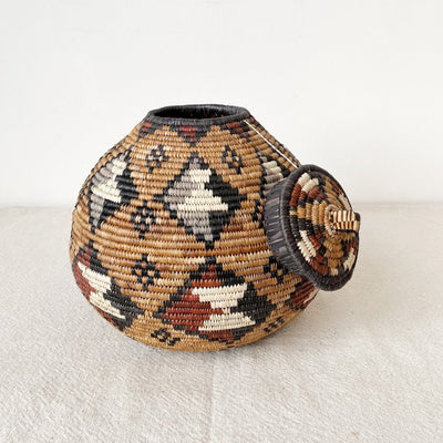 Lidded Zulu Basket #L80 - Amsha