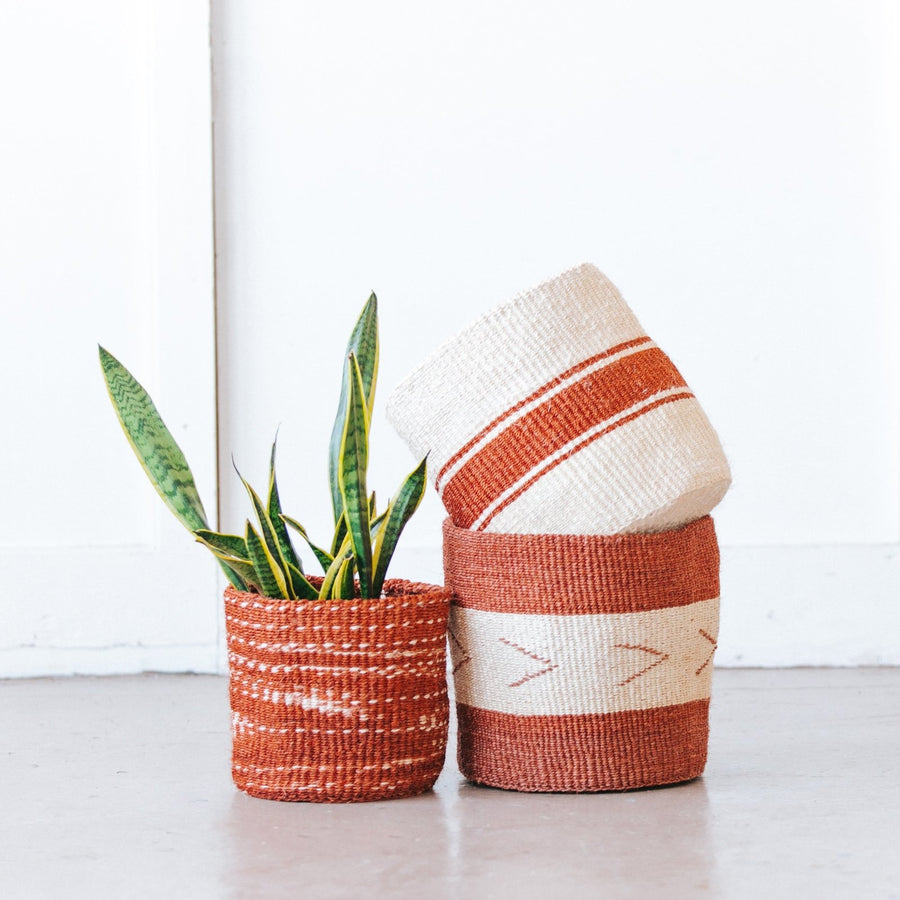 Medium Storage Basket: Rusty Stripe - Amsha