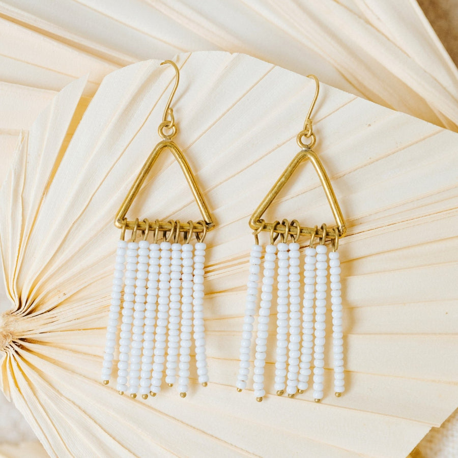Mlima Earrings: White - Amsha
