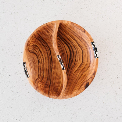 Olivewood Divided Serving Bowl - Amsha