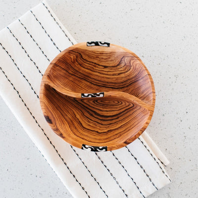Olivewood Divided Serving Bowl - Amsha