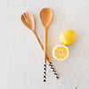 Olivewood Zig-Zag Salad Serving Set Spoons - Amsha