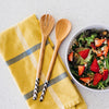 Olivewood Zig-Zag Salad Serving Set Spoons - Amsha