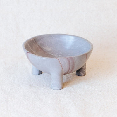 Soapstone Footed Bowl: Storm - Amsha