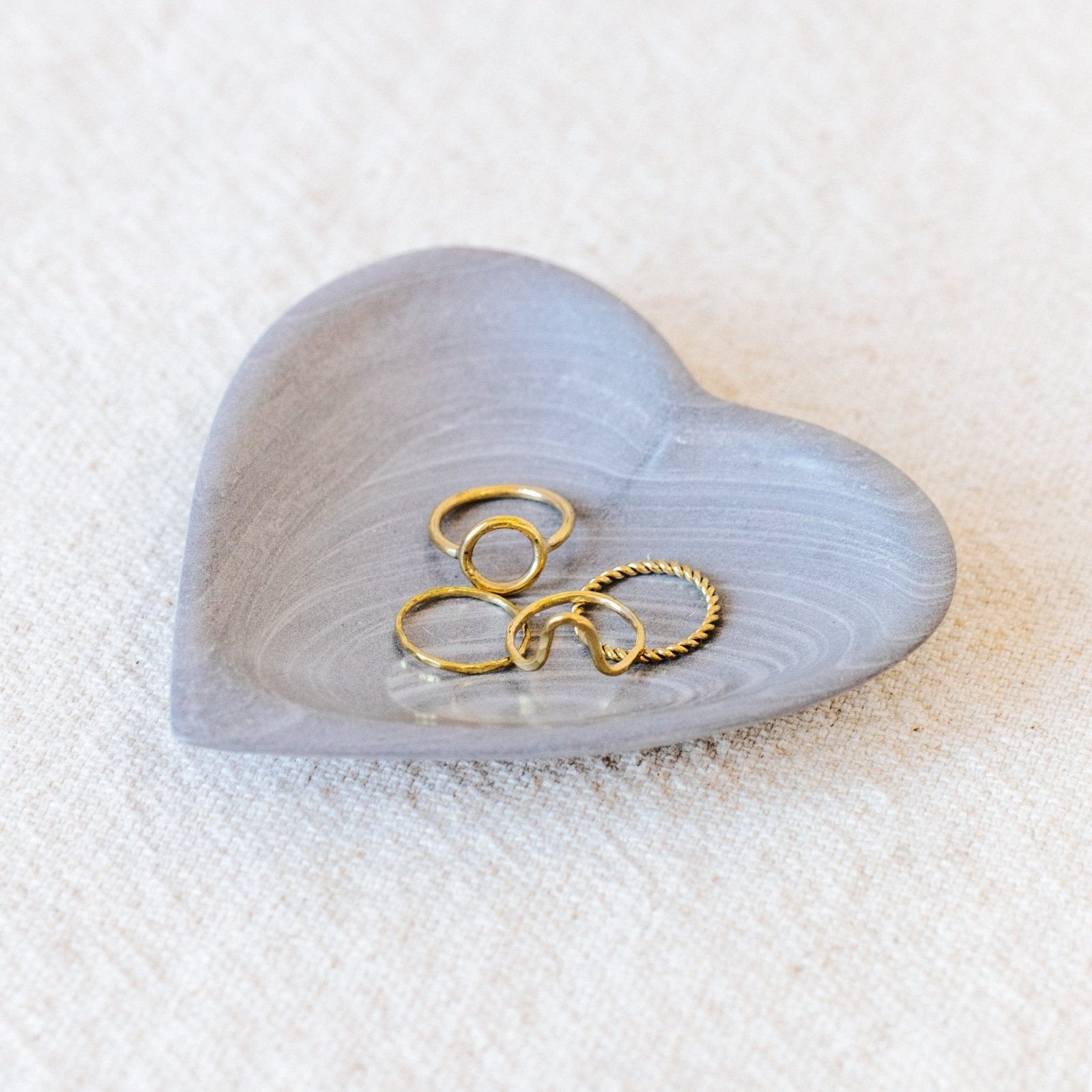 Soapstone Heart Dish: Storm - Amsha