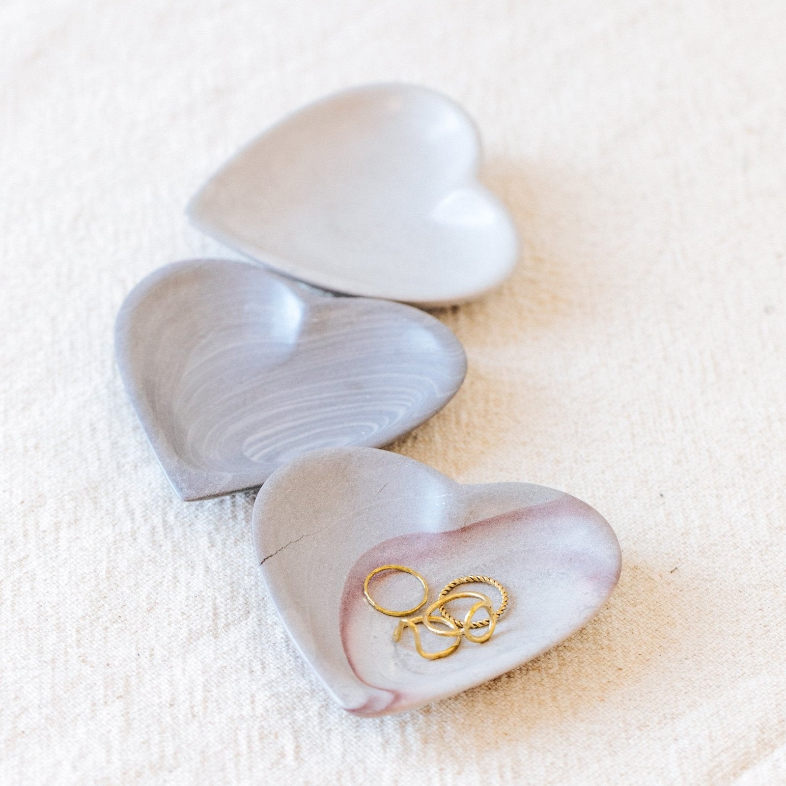 Soapstone Heart Dish: Storm - Amsha