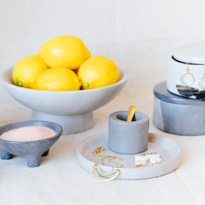 Soapstone Pedestal Bowl: Storm - Amsha