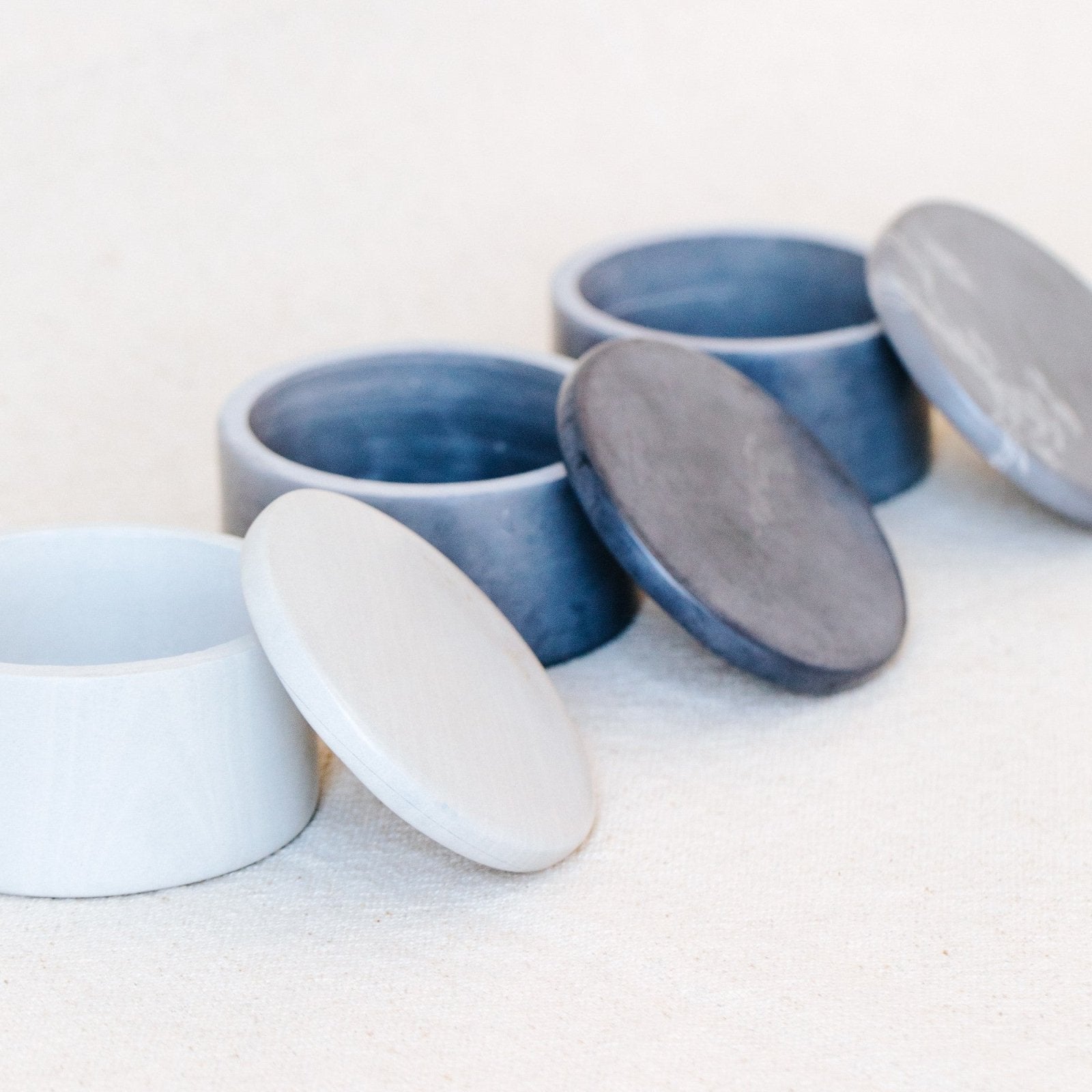 Soapstone Round Lidded Box: Storm - Amsha