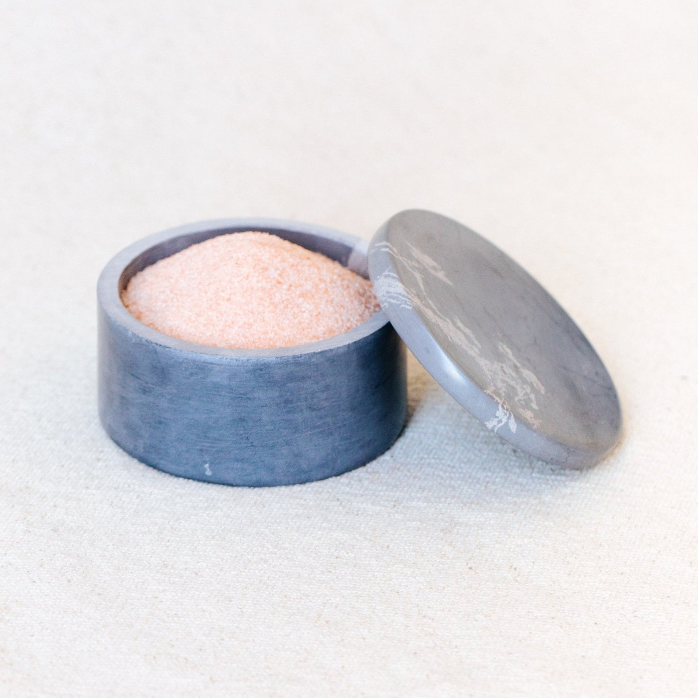 Soapstone Round Lidded Box: Storm