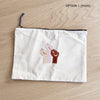 Woman Power Feminist Hand-Embroidered Pouch with Raised Fist - Amsha