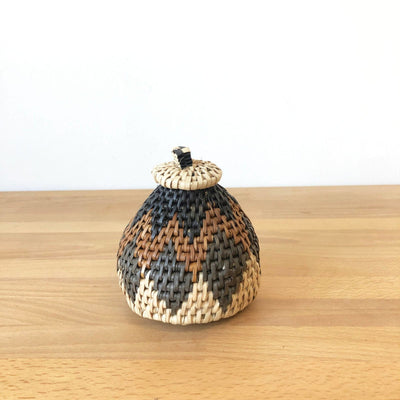 Zulu Mini Lidded Basket 4-5" (Assorted) - Amsha